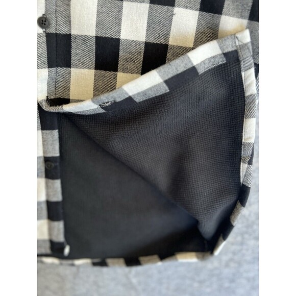 Nomad Flannel Shirt Mens Medium Thermal Lined White Black Check NWT - Picture 3 of 7